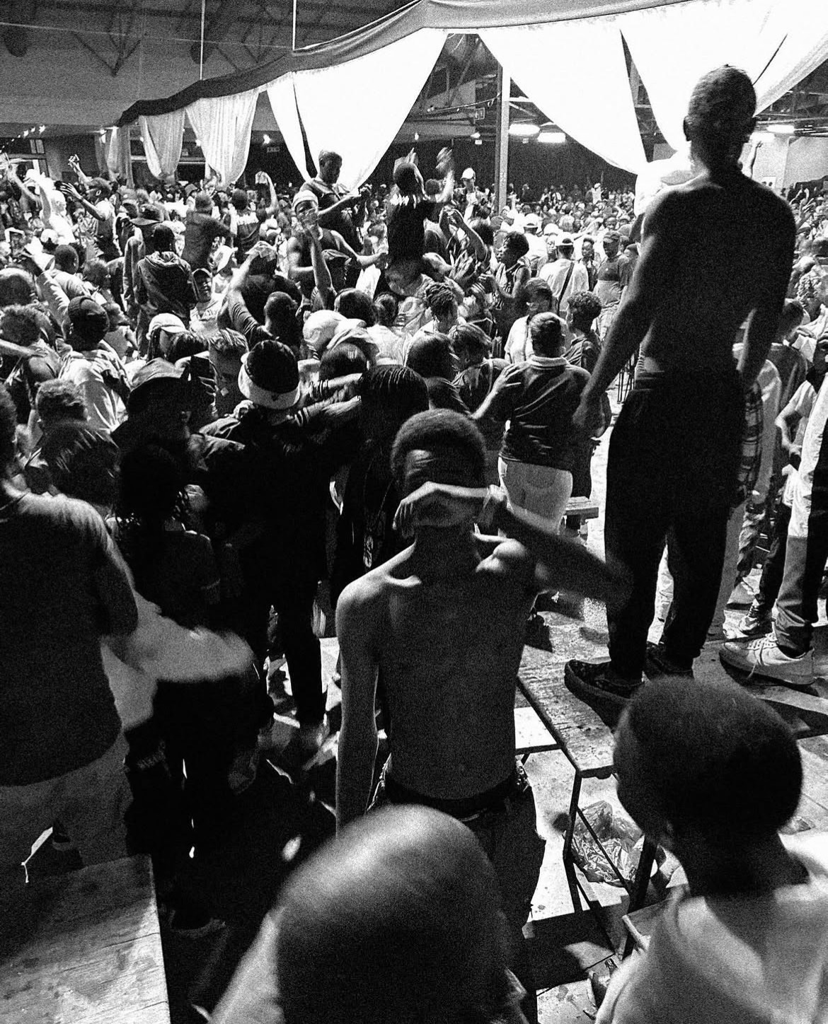 Saint in crowd portrait